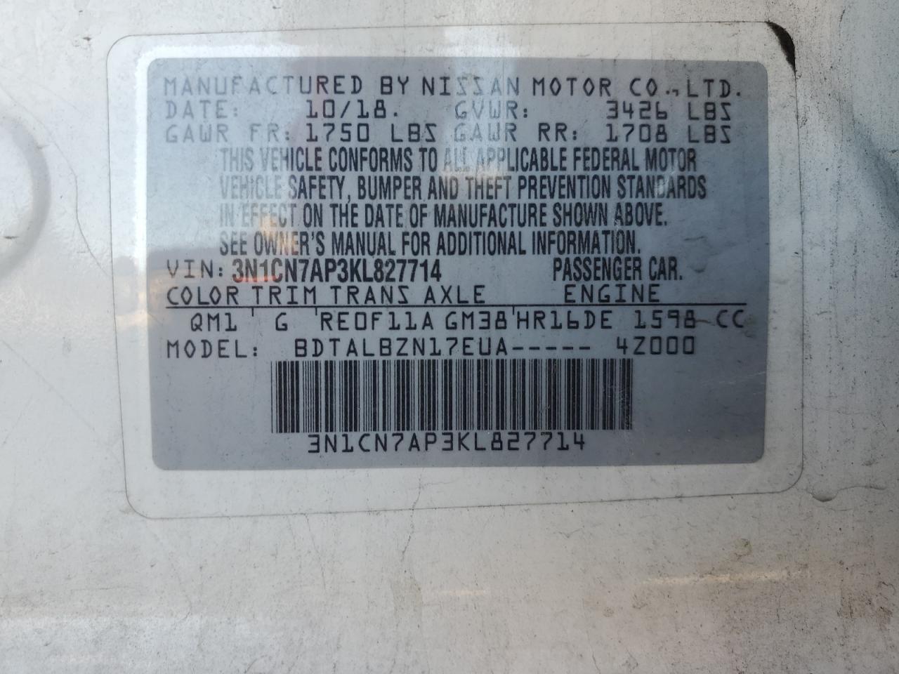 Nissan Versa S Image 4