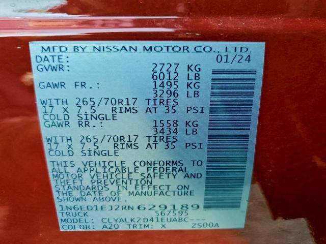 Nissan Frontier S Image 7