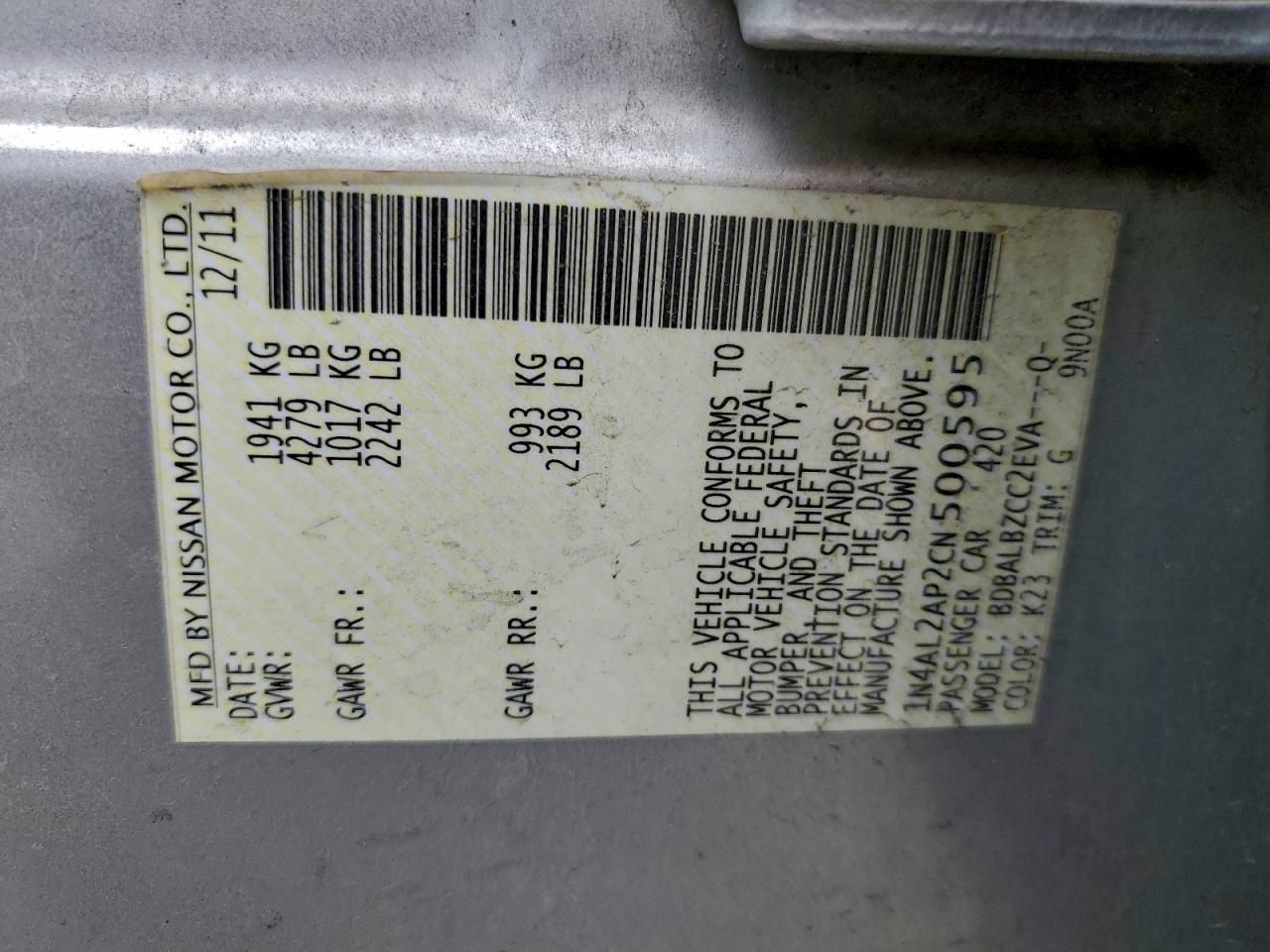 Nissan Altima Base Image 5